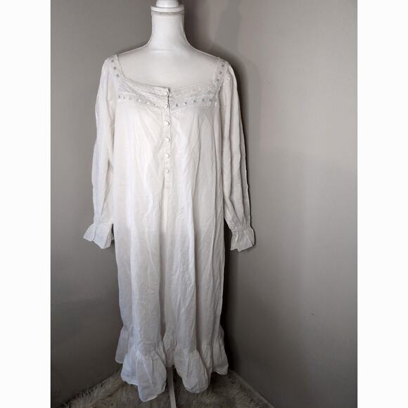 Victoria's Secret Other - Victoria’s Secret Vintage Prairie Lace Button Nightgown Lg